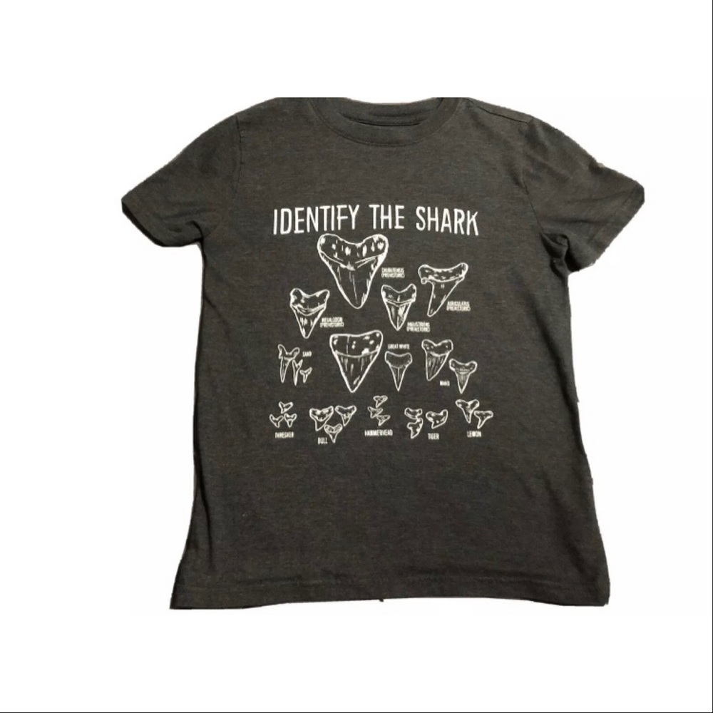 Cat & Jack shirt boys M 8-10 Identify Shark Teeth